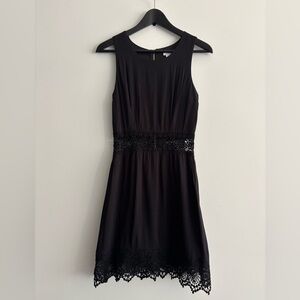 Xhilaration Black Crocheted Trim Dress Size XS
